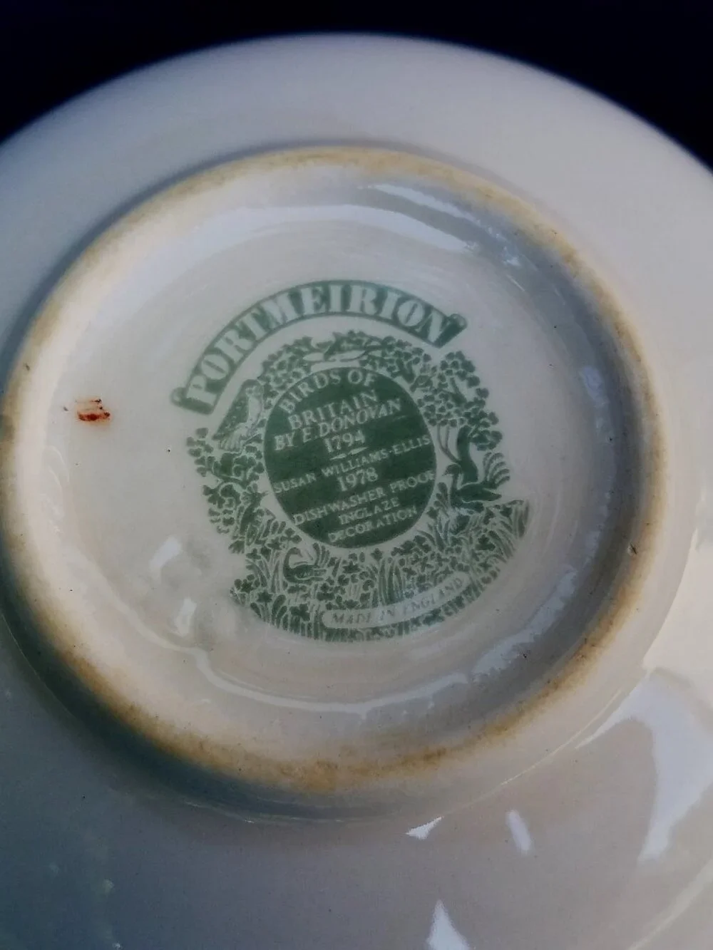 Vintage Portmeirion Birds of Britain Fruit Cereal Bowl Kingfisher 1978 Edition